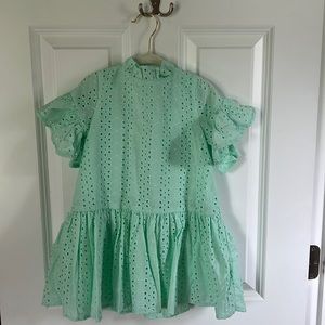 Janie and Jack 100% Cotton Toddler Girls Dress Size 3 Mint Green